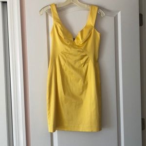 Black halo yellow mini dress